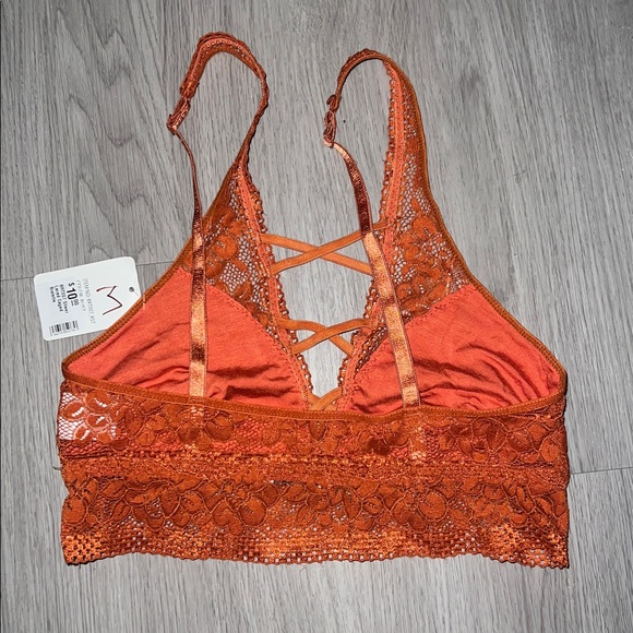 Yelete Lace Bralette in Vibrant Orange Medium NWT - Picture 2 of 3